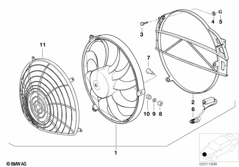 Ventilador Adicional para BMW para varios modelos/series de BMW (OEM 64542228432). Original BMW