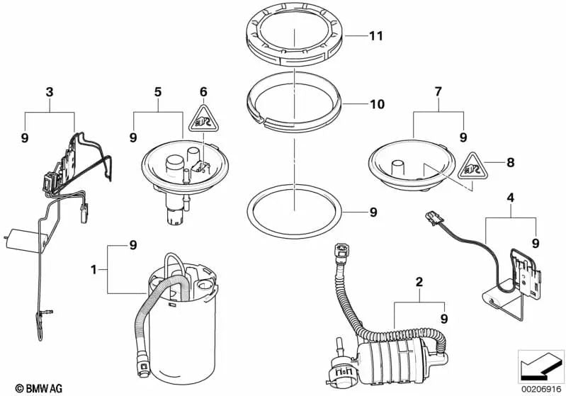 Left side locking cover for BMW E83, E83N (OEM 16116766167). Original BMW