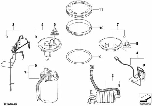 Left side locking cover for BMW E83, E83N (OEM 16116766167). Original BMW