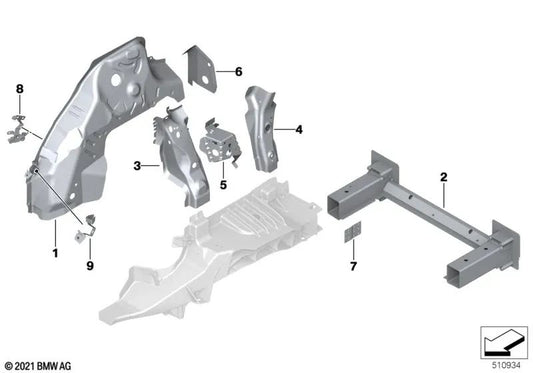 Rear right wheel arch reinforcement for BMW I20 (OEM 41009629396). Original BMW