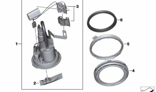 Bomba de combustible con sensor de palanca OEM 16148403985 para BMW Motorrad S 1000 XR (K49, K69), M 1000 XR (KM9). Original BMW Motorrad.