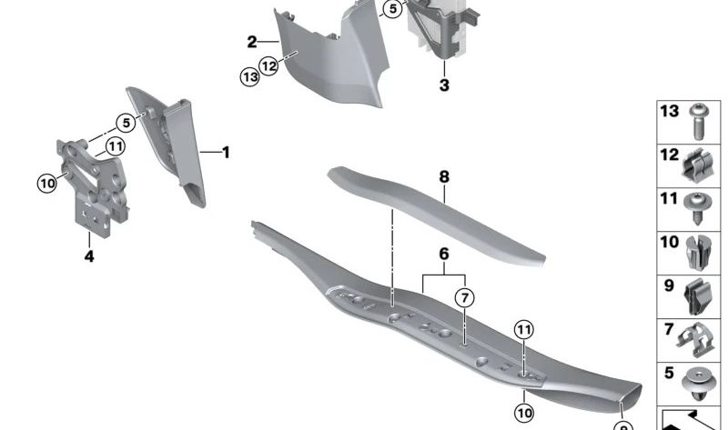 Left Door Entry Trim for BMW I12 (OEM 51472006645). Original BMW