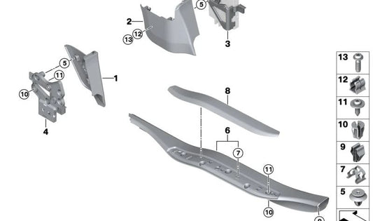 Left Door Entry Trim for BMW I12 (OEM 51472006645). Original BMW