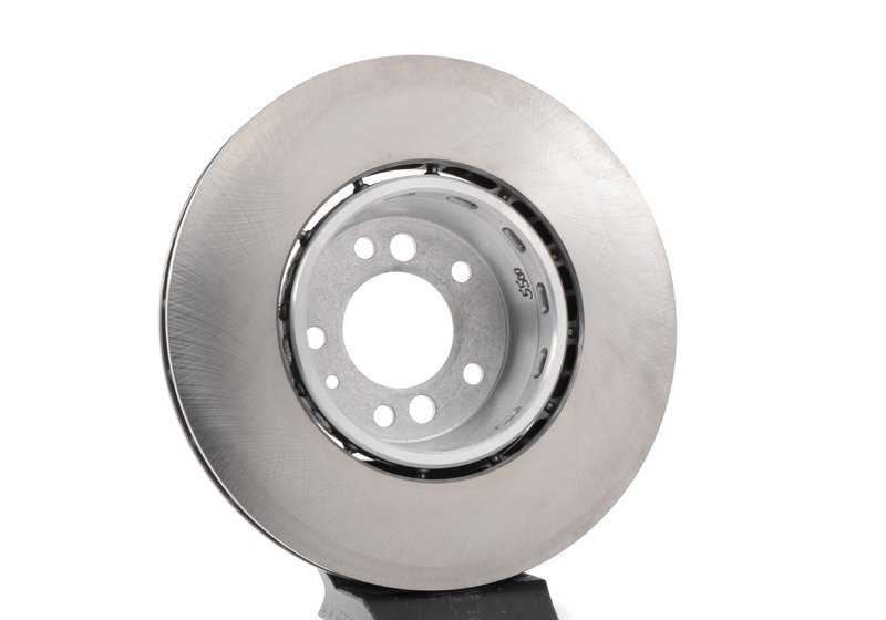 Disco de freno ventilado delantero derecho OEM 34112227736 para BMW E34, E31. Repuesto original BMW.