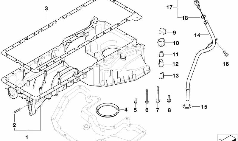 Haste de medição de óleo para BMW E65, E66 (OEM 11437549467). BMW original