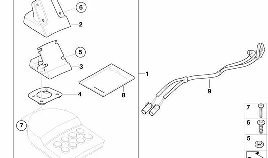 Portador trasero OEM 71607684368 para motos BMW K1200LT (2004-2009). Original BMW Motorrad.
