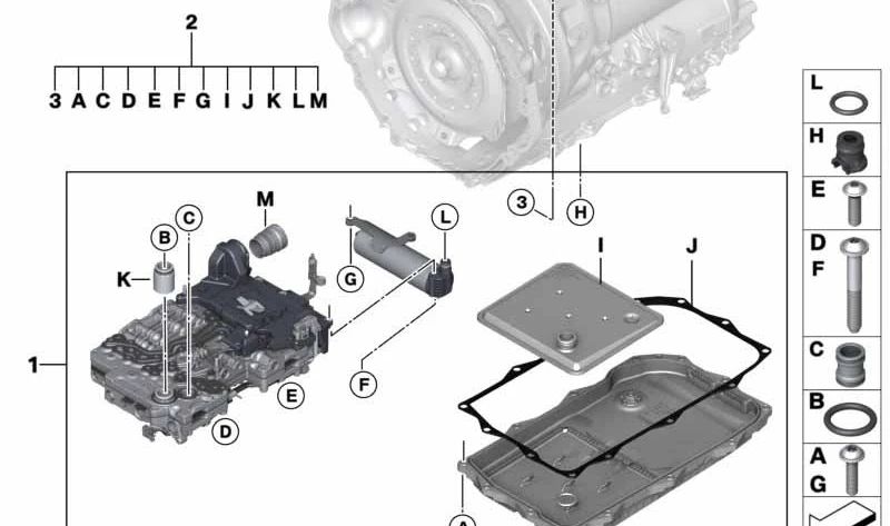 Juego de juntas Mechatronik OEM 24348099569 para BMW F90, F90N, F91, F92, F93, F95, F96, F97, F97N, F98, F98N, G80, G80N, G81, G81N, G82, G82N, G83, G83N, G87. Original BMW.