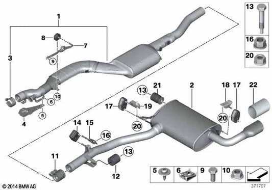 Placa de proteção térmica para BMW F25 (OEM 18308573972). BMW original