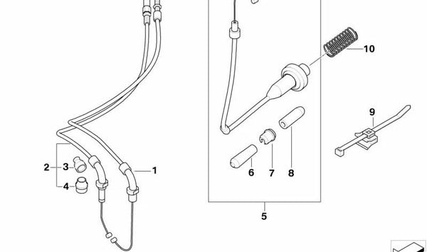 Cable acelerador abridor OEM 32737713447 para BMW Motorrad K1300GT (KK44) 2008-2010. Recambio original BMW Motorrad.