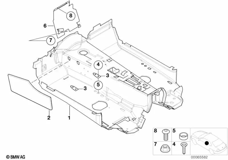 Bodenverkleidung para BMW E52 (OEM 51478266759). Original BMW.