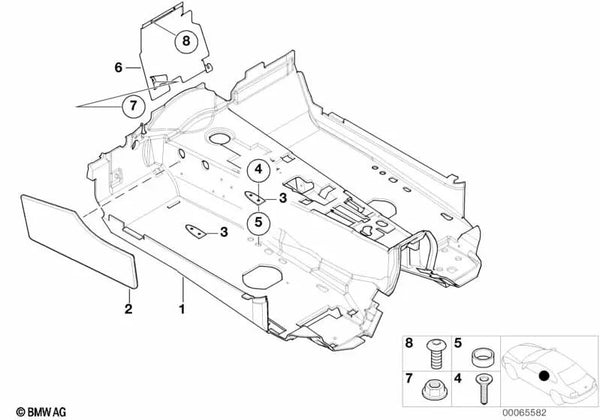 Bodenverkleidung para BMW E52 (OEM 51478266759). Original BMW.