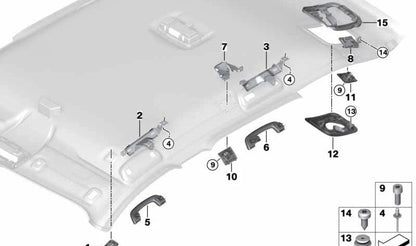 Tapa embellecedora red de separación trasera izquierda OEM 51477378633 para BMW X1 F48 (todos los modelos). Original BMW.