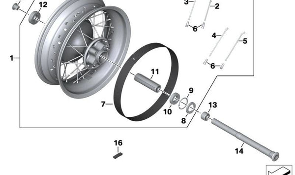 Eje trasero OEM 36317925188 para BMW Motorrad R 18, R 18 Classic, R 18 Roctane, R 18 B, R 18 Transcontinental. Original BMW Motorrad.