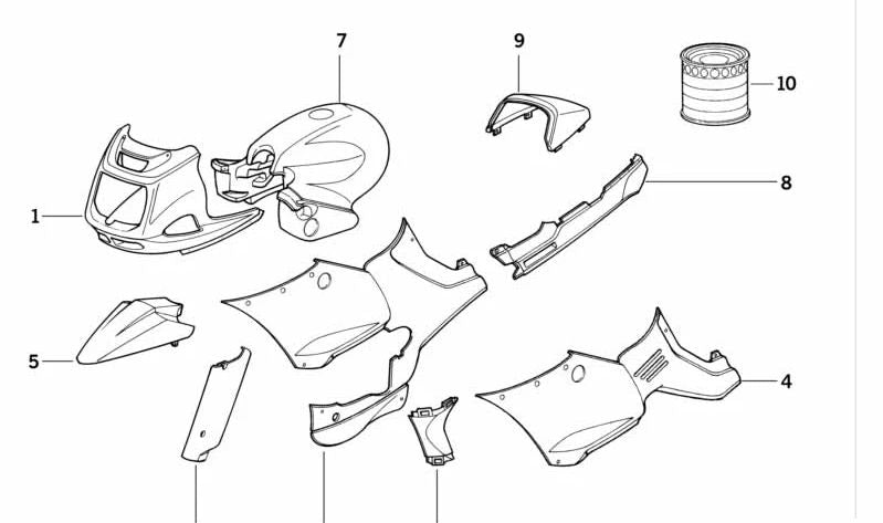 Depósito de gasolina imprimado OEM 16112313069 para BMW Motorrad R 1100 RS (R259) y R 1150 RS (RR22). Compatible con modelos de 1992 a 2004. Repuesto original BMW Motorrad.