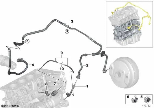 Condotto di aspirazione OEM 11668606501 per BMW Serie 5 G30, G31, Serie 7 G11, G12. BMW originale.