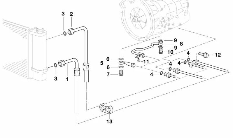 Retaining clip for BMW E30, E36, E90N, E34, E39, E32, E31 (OEM 17221712573). Genuine BMW