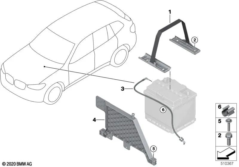 Soporte de Batería para BMW (OEM 61218714924). Original BMW