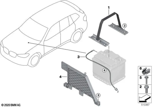 Soporte de Batería para BMW (OEM 61218714924). Original BMW
