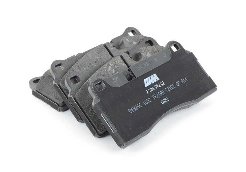 Juego de pastillas de freno sin amianto OEM 34212284990 para BMW F87, F80, F82, F83. Original BMW.