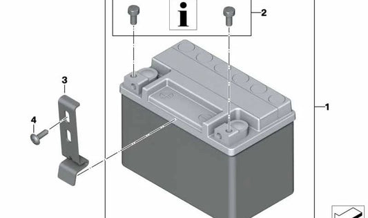 Soporte de batería OEM 61218551972 para BMW Motorrad S 1000 XR (SK49, 2015-2019). Pieza original BMW Motorrad.