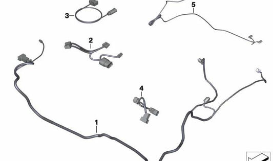 Cable luz trasera antiniebla OEM 61127696505 para motos BMW R1200RT, R900RT, R1250RT. Original BMW Motorrad.