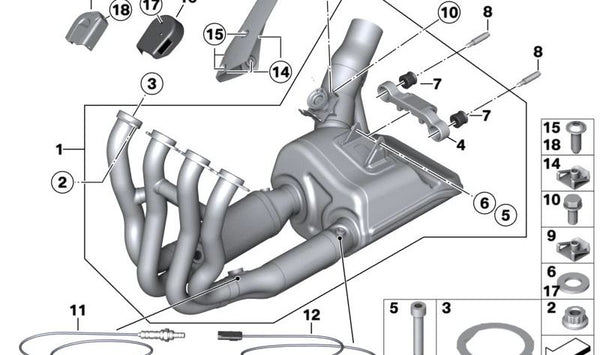Tuerca autoblocante OEM 18217676551 para BMW Motorrad 3/20, 600, 700, 1600, K1600, K75, K1, HP4. Original BMW Motorrad.