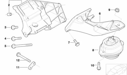 Soporte motor izquierdo OEM 22116751345 para BMW X5 E53. Original BMW.