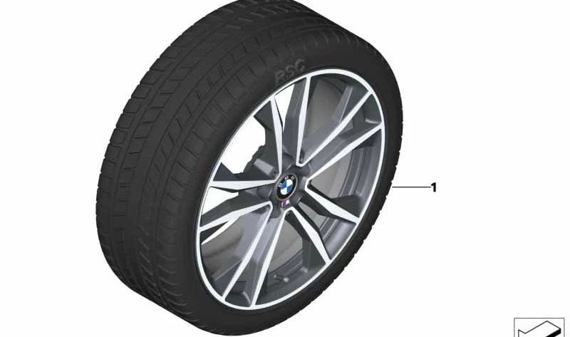 Complete Winter Wheel RDCI with soft compound tire OEM 36112456156 for BMW F48, F39. Original BMW.