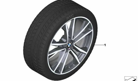 Complete Winter Wheel RDCI with soft compound tire OEM 36112456156 for BMW F48, F39. Original BMW.