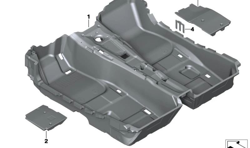 Cubierta inferior del suelo OEM 51477456360 para BMW Z4 G29 (todos los modelos: sDrive20i, sDrive30i). Pieza original BMW.