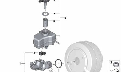 Cilindro maestro de freno OEM 34336785662 para BMW E81, E82, E87, E88, E90, E91, E92, E93. Original BMW.