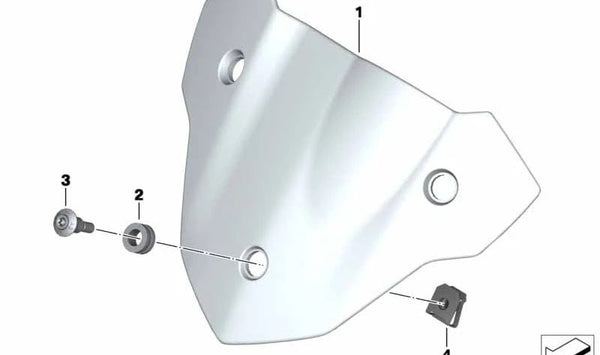 Parabrisas delantero OEM 46638534176 para motos BMW S 1000 R (K47) 2013-2020. Original BMW Motorrad.