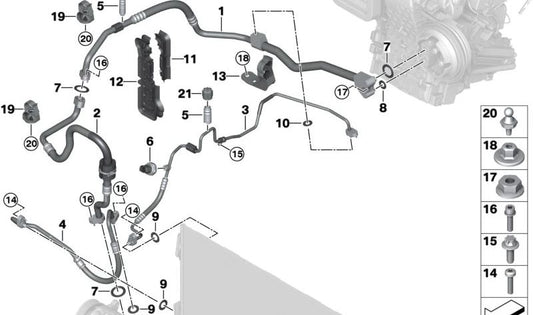 Druckrohrerweiterungserweiterungsventil für BMW F70 Serie 1, U06 Serie 2, U11 X1, U10 X2, Mini F65, F66, U25 (OEM 64505A07777). Original BMW