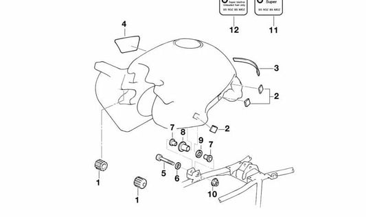 Scheda OEM 16117664599 per motociclette BMW R1150gs Adventure (R21). BMW MOTORAD originale.