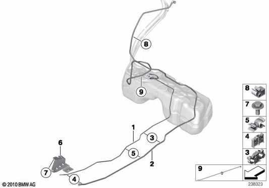 Purge Ducto de ar para BMW X3 F25, X4 F26 (OEM 16137216541). BMW original.