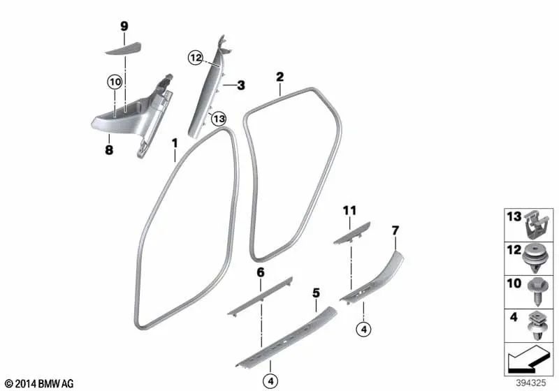 Rear left entry cover panel for BMW X6 F16, F86 (OEM 51477369205). Original BMW