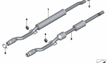 Silencioso delantero (Vorschalldämpfer) OEM 18308608933 para MINI R55, R56, R57, R58, R59. Original MINI. Compatible con versiones One, Cooper, Cooper S y JCW según motorización.
