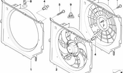 Carcasa del ventilador OEM 17117511168 para BMW E46. Original BMW.