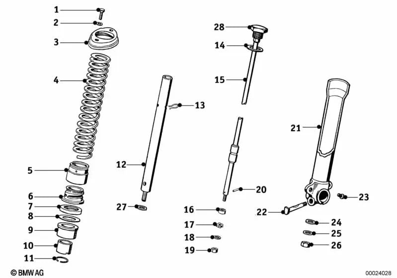 Arandela amortiguador delantero OEM 31422054284 para BMW R51/2 (1950). Original BMW Motorrad.