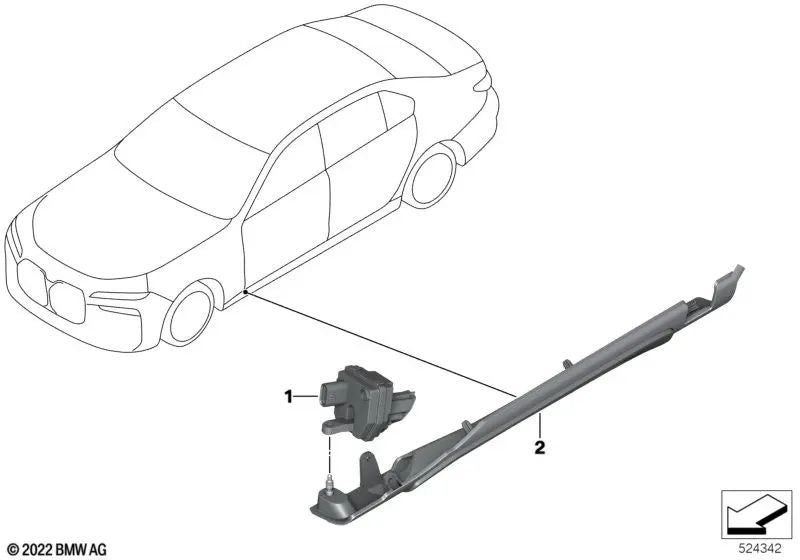 Right illuminated carpet light module for BMW G70, G73 (OEM 63145A5FC76). Original BMW.
