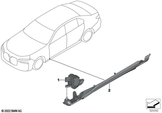 Right illuminated carpet light module for BMW G70, G73 (OEM 63145A5FC76). Original BMW.