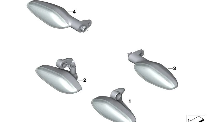 Intermitente LED delantero izquierdo OEM 63138829549 para motos BMW R 18, R 18 Classic. Original BMW Motorrad.