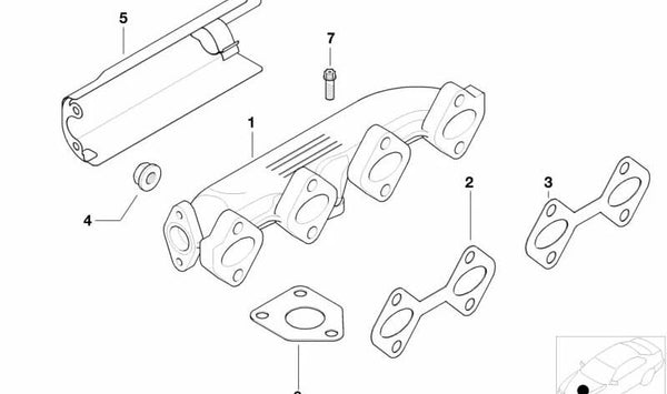 Colector de escape para BMW E46, E39 (OEM 11627786628). Original BMW