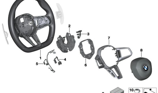 OEM leather M leather steering wheel 32305A716C8 for BMW G70. Original BMW.