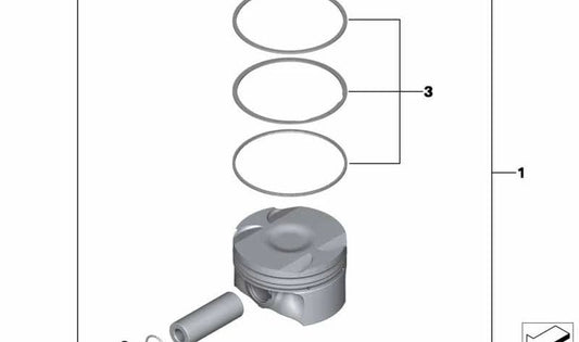Pistón OEM 11257589750 para BMW F01, F02. Original BMW.