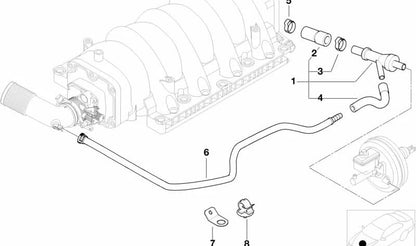 Tubo de admisión de aire OEM 11611440127 para BMW E39, E38, E53, E52. Original BMW.