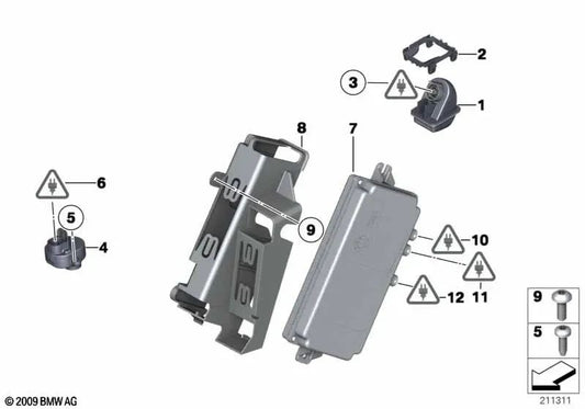 Upper Rear View Control Unit for BMW X5 E70, E70N, X6 E71, E72 (OEM 66539291386). Original BMW.