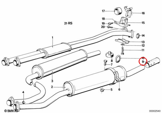Moulure d'échappement chromée OEM 82119413973 pour BMW Série 3 E21, Série 5 E12, Série 7 E23. Véritable BMW.