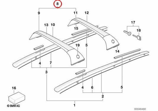 OEM Travesa -Unterstützung 82129401648 für BMW E34. Original BMW.