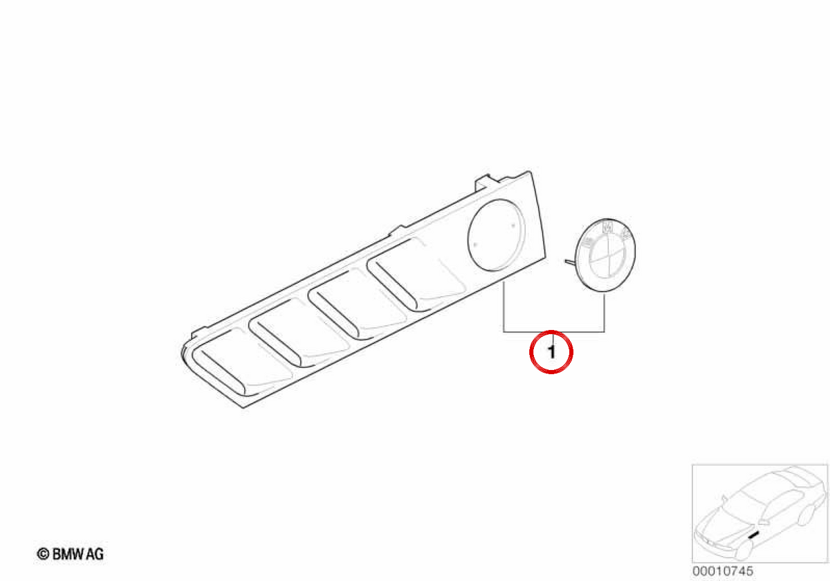 OEM Decorative Grid 82149406190 für BMW E46. Original BMW.